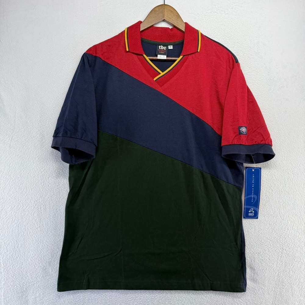 Vintage Taco Bell Shirt Men's Medium Blue Red Green Colorblock Uniform Polo NEW